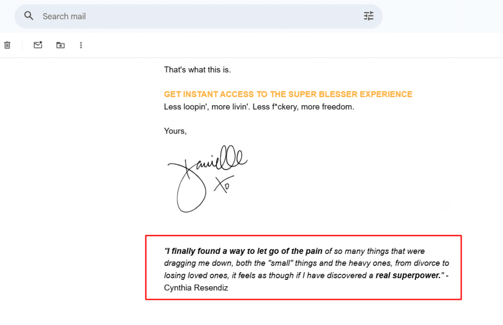 Email Launch Campaign Testimonial