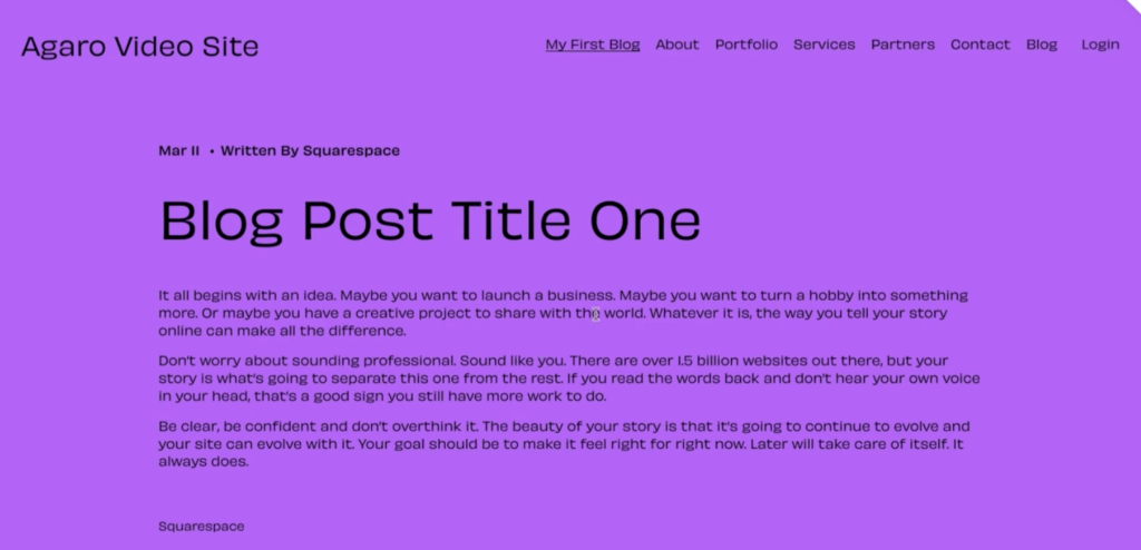 Squarespace Blog Template Example