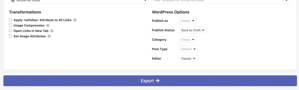 Export Button
