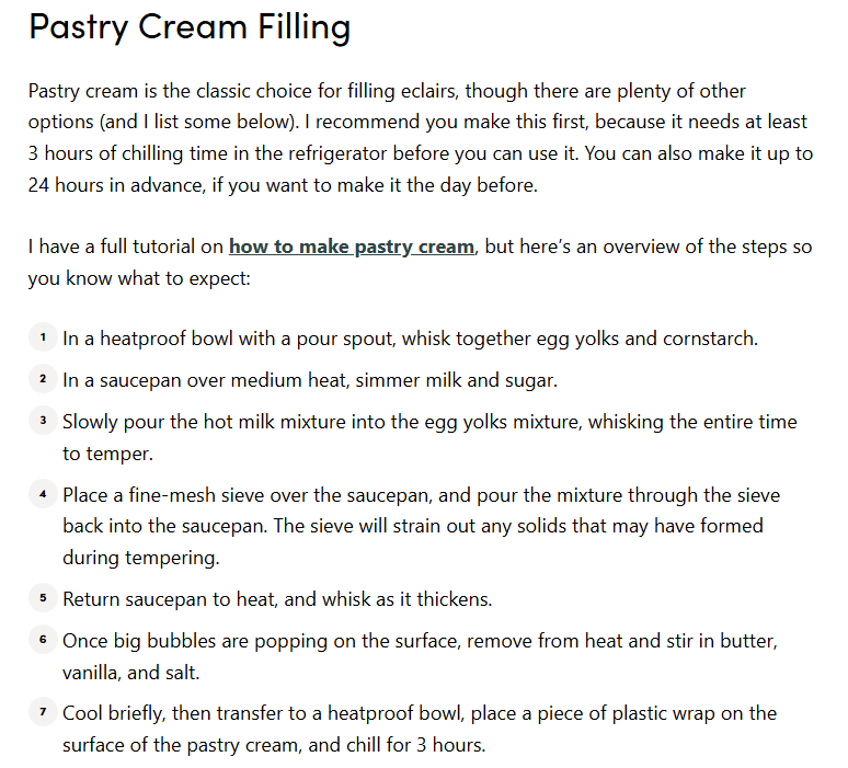 Recipe list