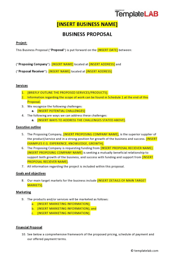 Proposal example with centered title